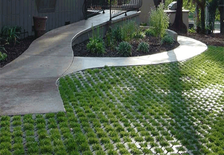 Gạch bê tông trồng cỏ